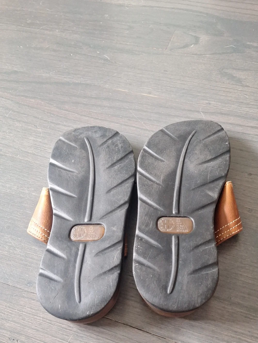 Dr. Martens Retro Chunky Brown Leather Flip Flop Thong Sandals Slides Men Size 6